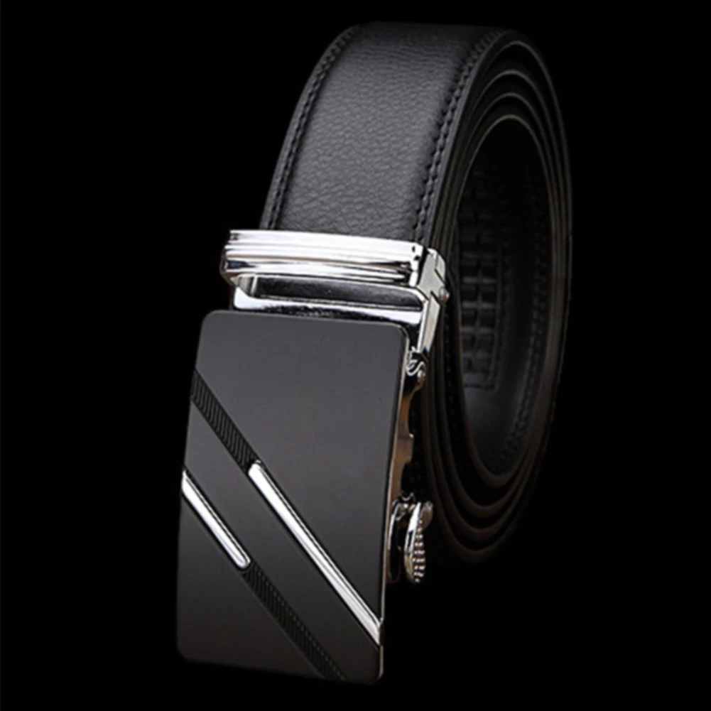 

Classic Waistband Automatic Buckle Men Belt Business Non Slip Fashion Gift Rustproof Adult Casual Waist Strap PU Leather Simple