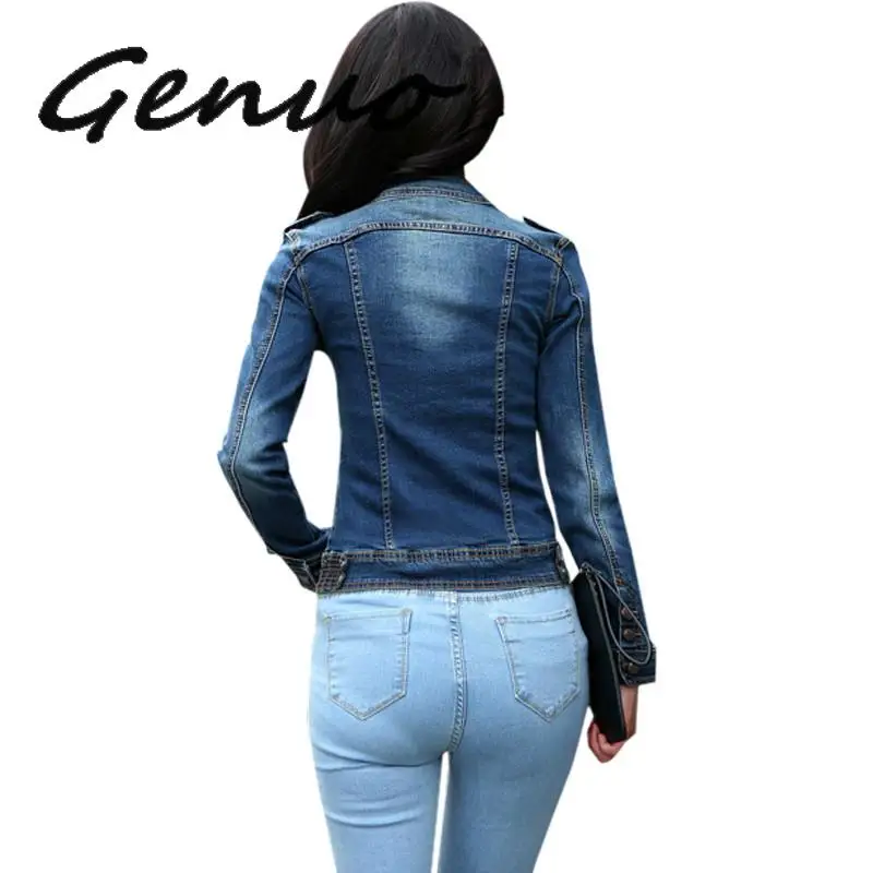 Куртка женская джинсовая однобортная модный базовый пиджак винтажная