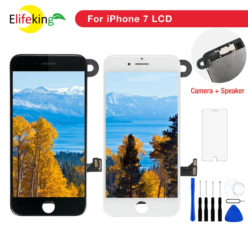 20 шт./лот полный комплект ЖК дисплей для iPhone 7 Plus с 3D сенсорным экраном наушники и