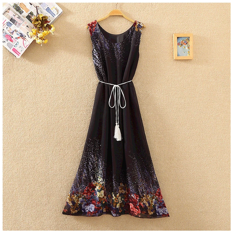 foreign trade Bohemia beach Dress women's new Large pendulum type summer seaside holiday Bali Sweet medium long Chiffon | Женская