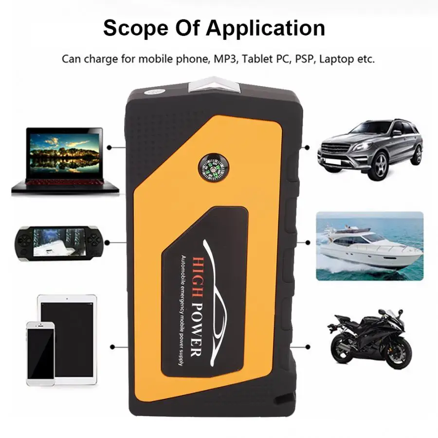 Автомобильный пусковой стартер аварийный 18000mAh 12V пусковое устройство портативное зарядное устройство в виде фонарика зарядное устройство автомобили automovil