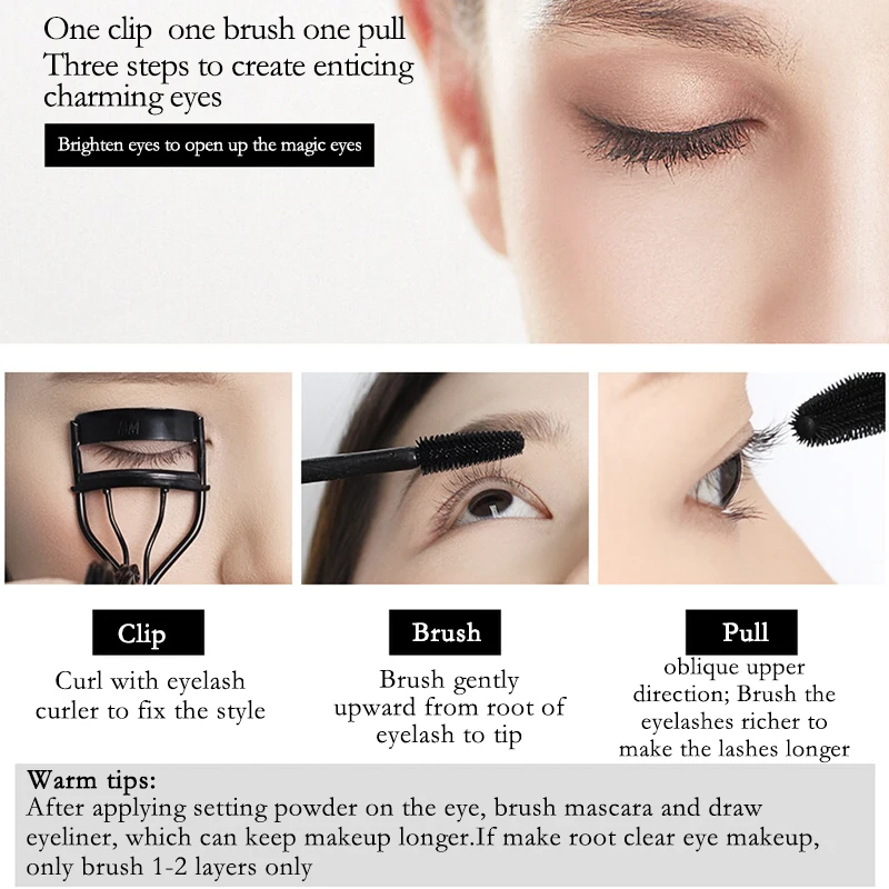 

SENANA Supple Volume Mascara Carbon Black Quick-drying Long Waterproof Mascara Thick Long Natural Long Curling Eyelash Cosmetic