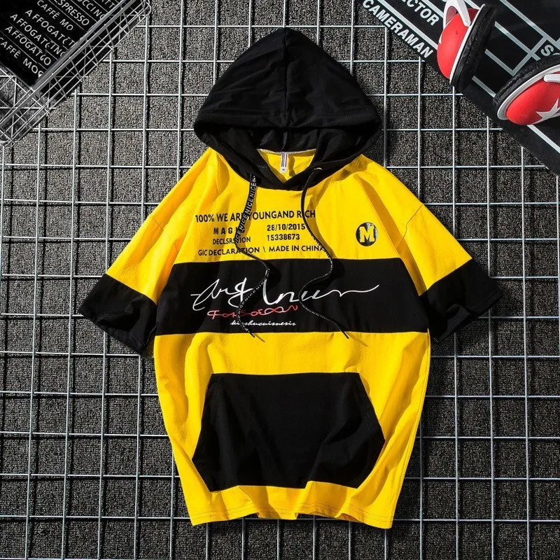 Пуловер с капюшоном в стиле хип-хоп Харадзюку Мужская ветровка рисунком под