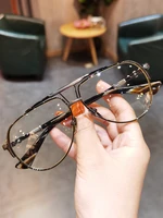 jiandan classic aviator titanium alloy frame for men big frame myopia lens anti blue light prescription eyewear sunglasses re