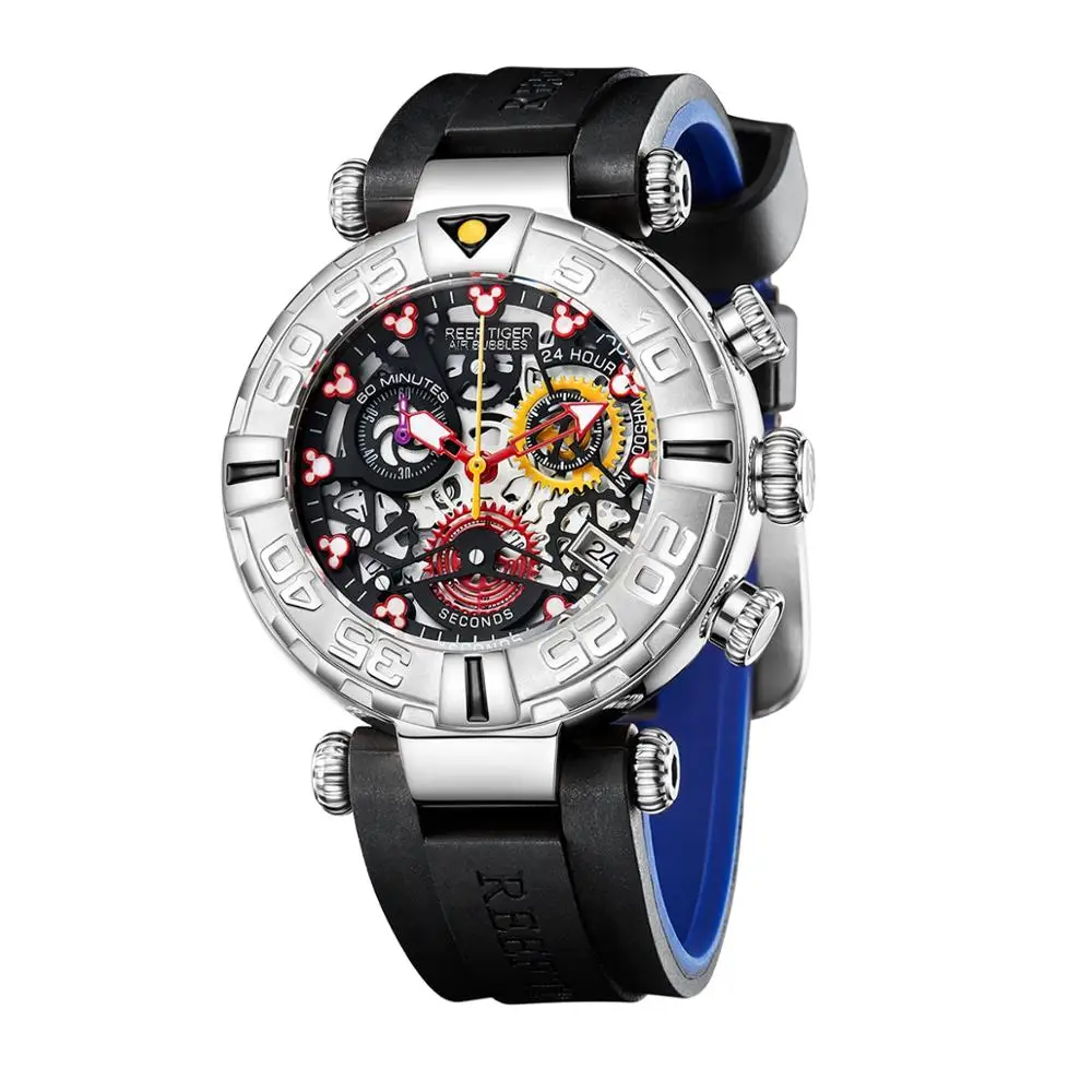 Мужские повседневные часы с хронографом мужские наручные Риф Тигр мужское