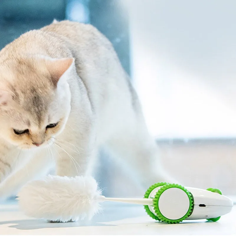 

Electronic Cat Toy Cat Teaser Toy Simulation Mouse Glowing Squeak Interactive Puzzle Smart Dog Cat USB Automatic Feather Toy