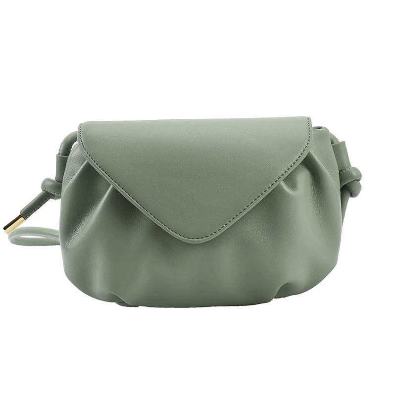 

Solid color Pleated Underarm bag 2021 Summer New Soft PU Leather Women's Designer Handbag Luxury brand Shoulder Messenger Bag