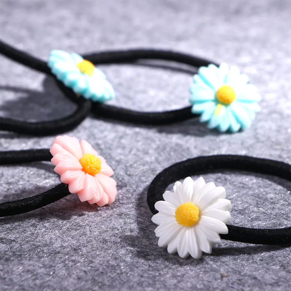 4 шт. Цветочная повязка для волос резинка головной убор с маргариткой заколки