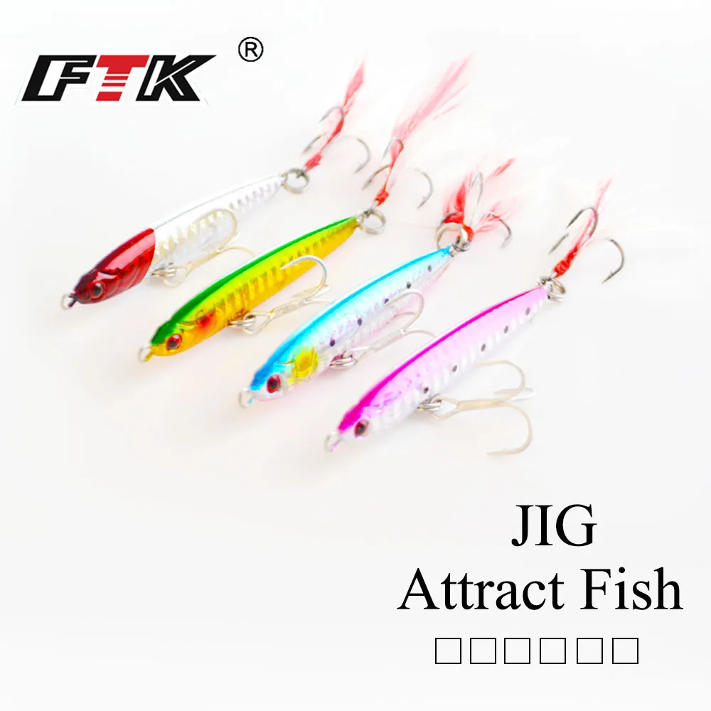 

Jigging Fishing Lure 1PC 4Colors Weight 20g/40g/60g Metal Jigging Glowing Hard Bait Sinking Spoon Hooks Lure Fishing Tackle
