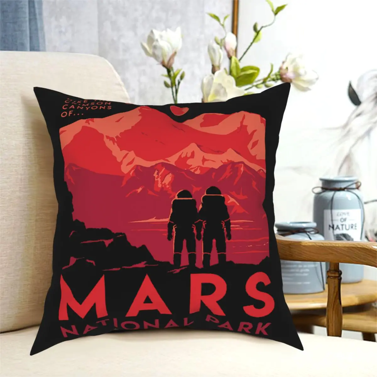 

Hike The Crimson Canyons Of Mars National Park Throw Pillow Cover Cushions for Sofa Vintage Pillowcover Home Decor