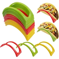 12pcs taco plastic holder stand plate protector food holder colorful shell holder set kitchen accessories