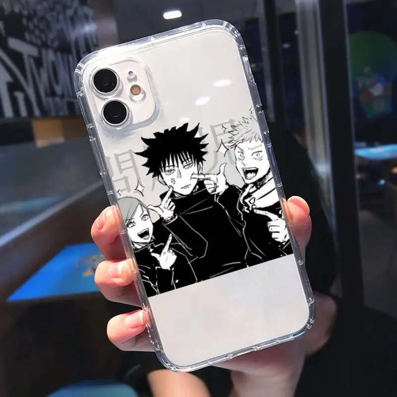

Japanese Anime Jujutsu Kaisen Phone Case Transparent soft For iphone 5 5s 5c se 6 6s 7 8 11 12 plus mini x xs xr pro max