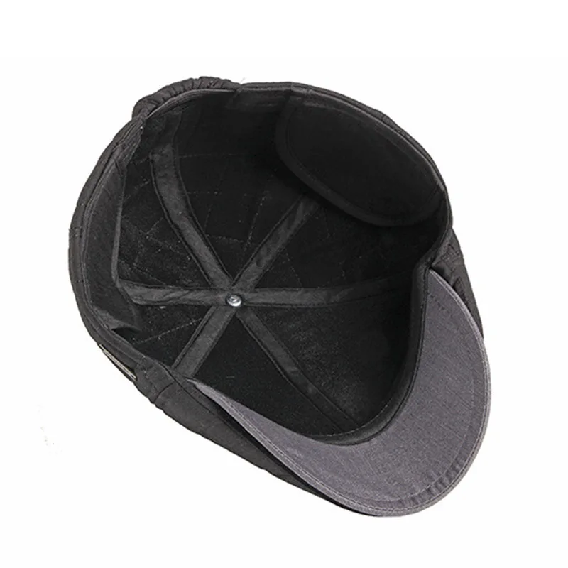 Fibonacci New Style Newsboy Cap Brand Quality Men Beret Plus Thick Velvet Autumn Winter Cabbie Ivy Dad Hat