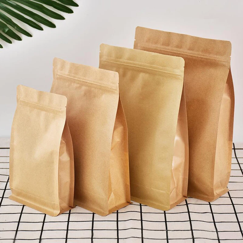 50 шт. пакеты из коричневой крафтовой бумаги для упаковки еды без окна|Подарочные