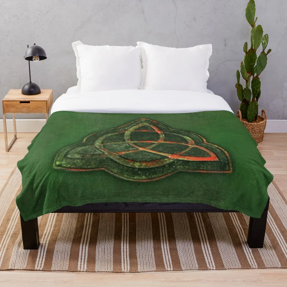 

Book of Shadows Charmed Triquetra Design Blanket Print on Demand Decorative Sherpa Blankets for Sofa bed Gift