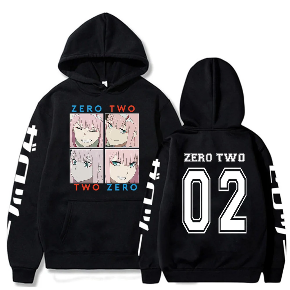 

Mens Autumn Hoodies Darling In The Franxx Zero Two Print Hooded Pullover Sweater Women Casual Long Sleeve Crewneck Sweatshirt