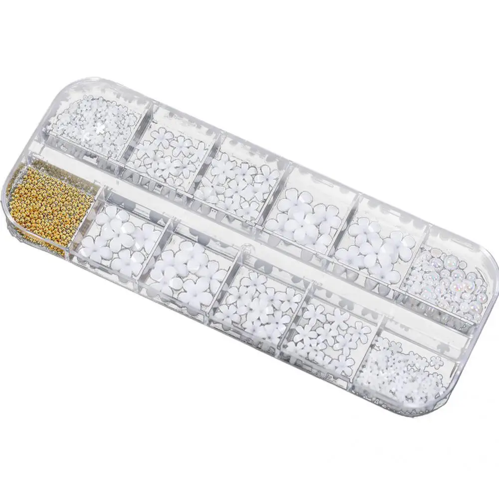 

Лидер продаж 50% года, украшение для ногтей в виде цветка, пять лепестков, рельефный узор, Белая Мини Смола, сделай сам, маникюр, цветочное укра...