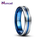 Модные 6 мм матовые синие пазовые мужские вольфрамовые кольца из карбида вольфрама обручальные кольца Bijoux de Luxe AAA Качество