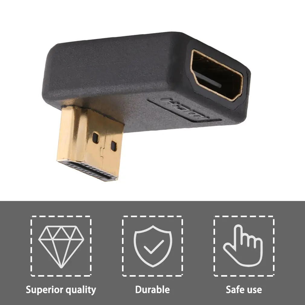 90 градусов HDMI A папа-мама адаптер с прямым углом расширения конвертер Поддержка