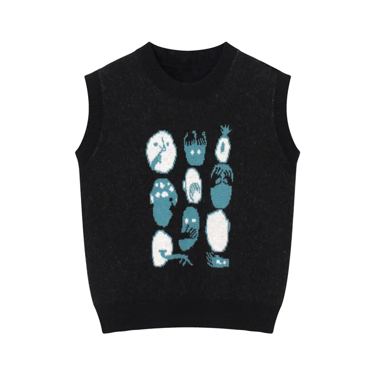 

Knitted vest women's vest jacket Korean version 2020 fashion casual loose hedging short sleeveless knitted sweater autumn and wi