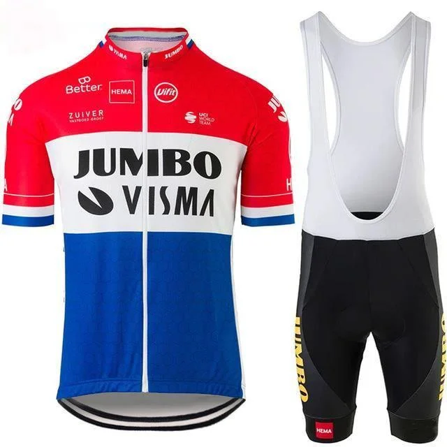 

2021 JUMBO VISMA Cycling Jersey Set Men's Pro Cycling Clothing Road Bike shirts Suit Bicycle Bib Shorts MTB Wear Maillot Culotte