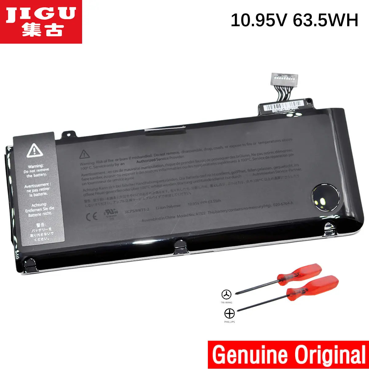 

JIGU Original 63.5Wh 10.95V A1278 A1322 Battery For Apple Macbook Pro 13" A1278 2009 2010 2011 2012 Year MB990/MB991/MC700/MC724