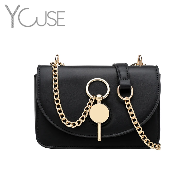 

YOUSE Square Crossbody Flap 2021 Totes With Metal Lock Handle Quality PU Leather Women's Handbag Chain Shoulder Messenger Bag