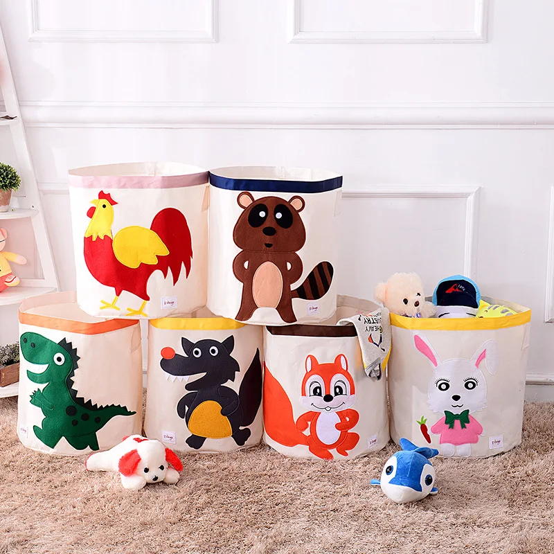 Складная корзина для хранения игрушек с героями мультфильмов большая емкость