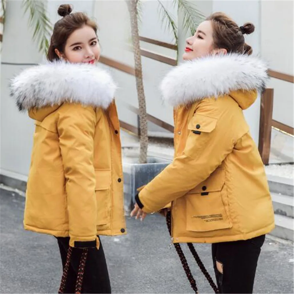 

Winter Hot New Women's Short Fur Collar Bread Coat Loose Cotton-Padded Workwear Jacket