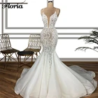 Свадебные платья 2020 Vestido De Noiva Арабский Дубай Русалка Свадебные платья Кружева бисером формальное платье невесты кафтаны исламское длинное платье