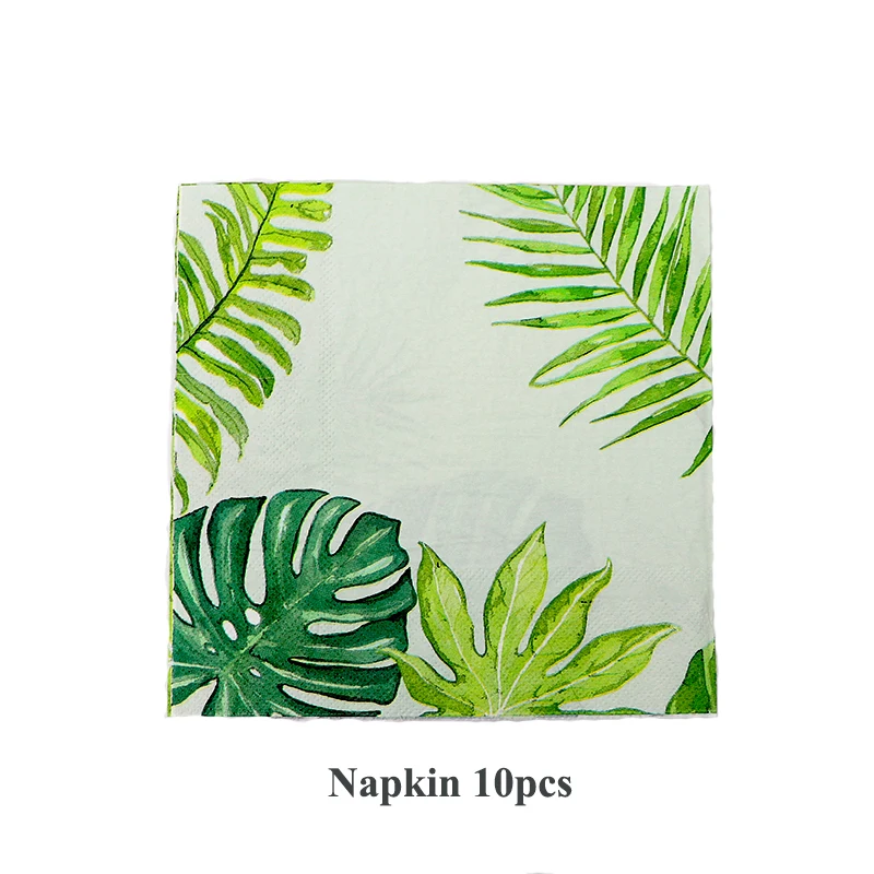 napkin 10pc Гавайская одноразовая посуда с листьями для летней вечеринки бумажная тарелка салфетка для чашек тропический Свадебный день рождения, мероприятие, вечеринка - Цвет: napkin 10pc