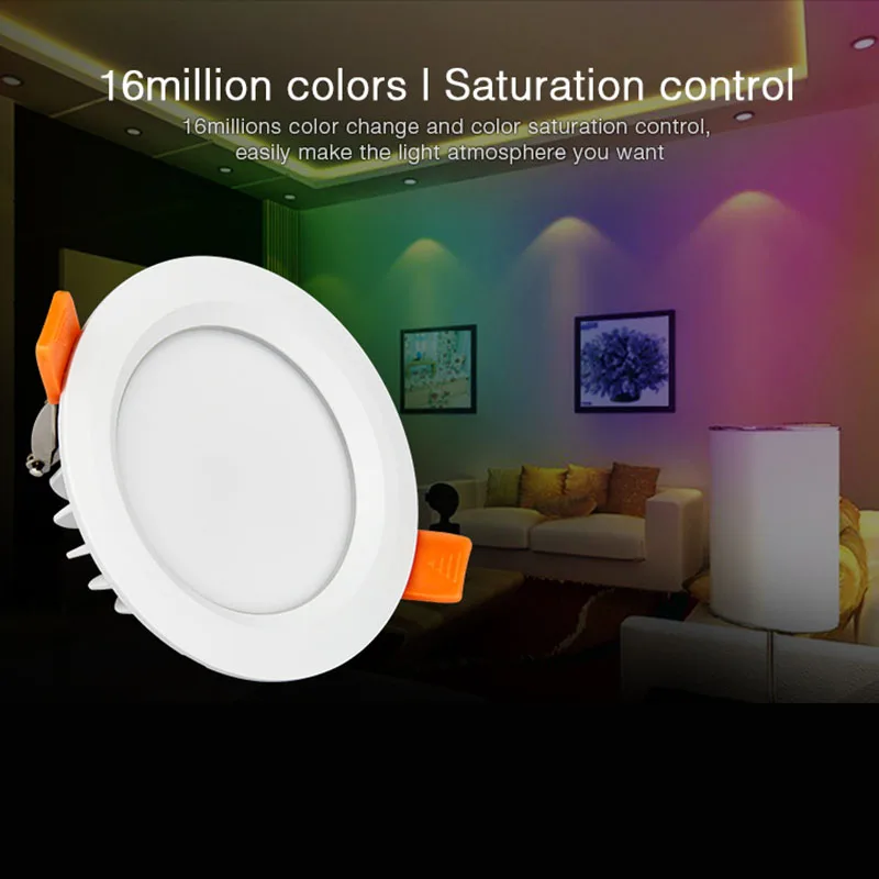 

Miboxer 6W Waterproof IP54 RGB+CCT led downlight FUT063 recessed led Round ceiling panel light indoor living room bathroom