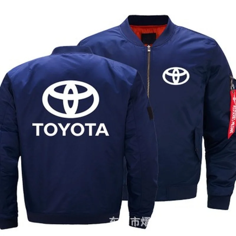 

2021 New Autumn Winter Flight Jacket Toyota Car Logo Coat Mens Womens Warm Casual Zipper Baseball Jacket M