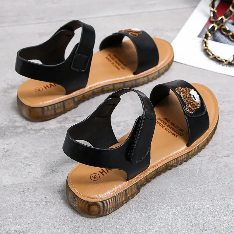

Summer Teddy Bear Women Sandals Cute Low-Tops Mid-Heels Green Casual Outdoors House Shoes Non-Slip Flats Sandals Fast Shipping