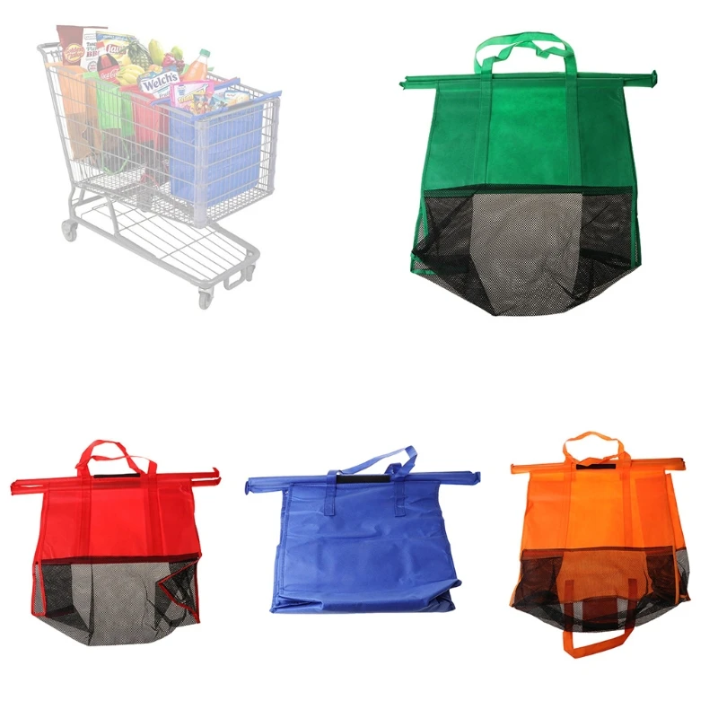

4 Pack Reusable Trolley Bag Shopping Cart Grocery Bag for Hot or Cold Groceries