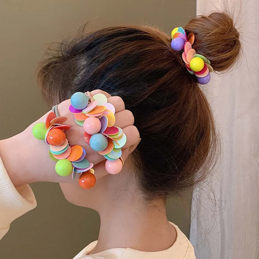 Милые женские веревочки для волос головные уборы модные милые эластичные кольца