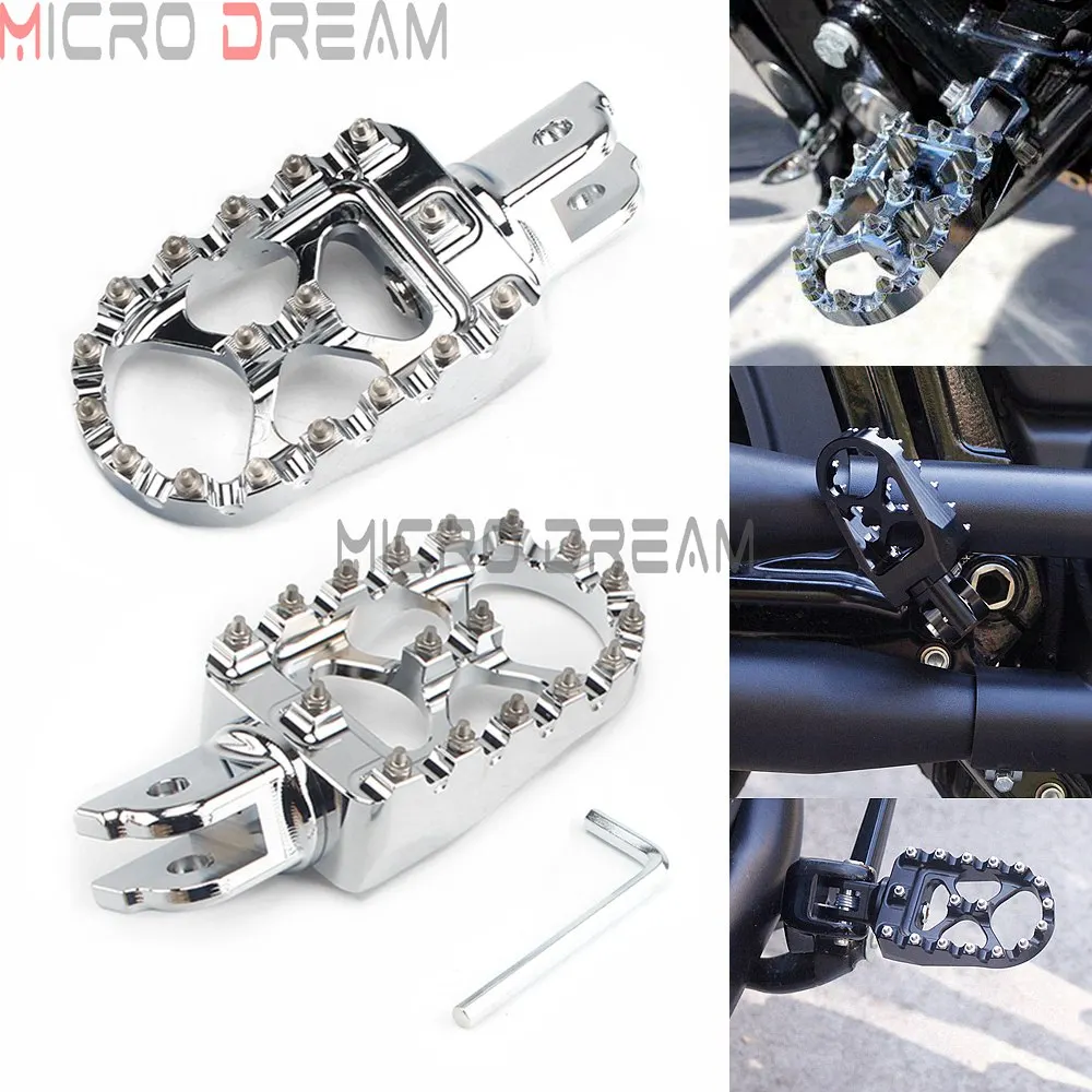 Хромированная Защитная панель для мотоцикла водителя половицы широкий MX