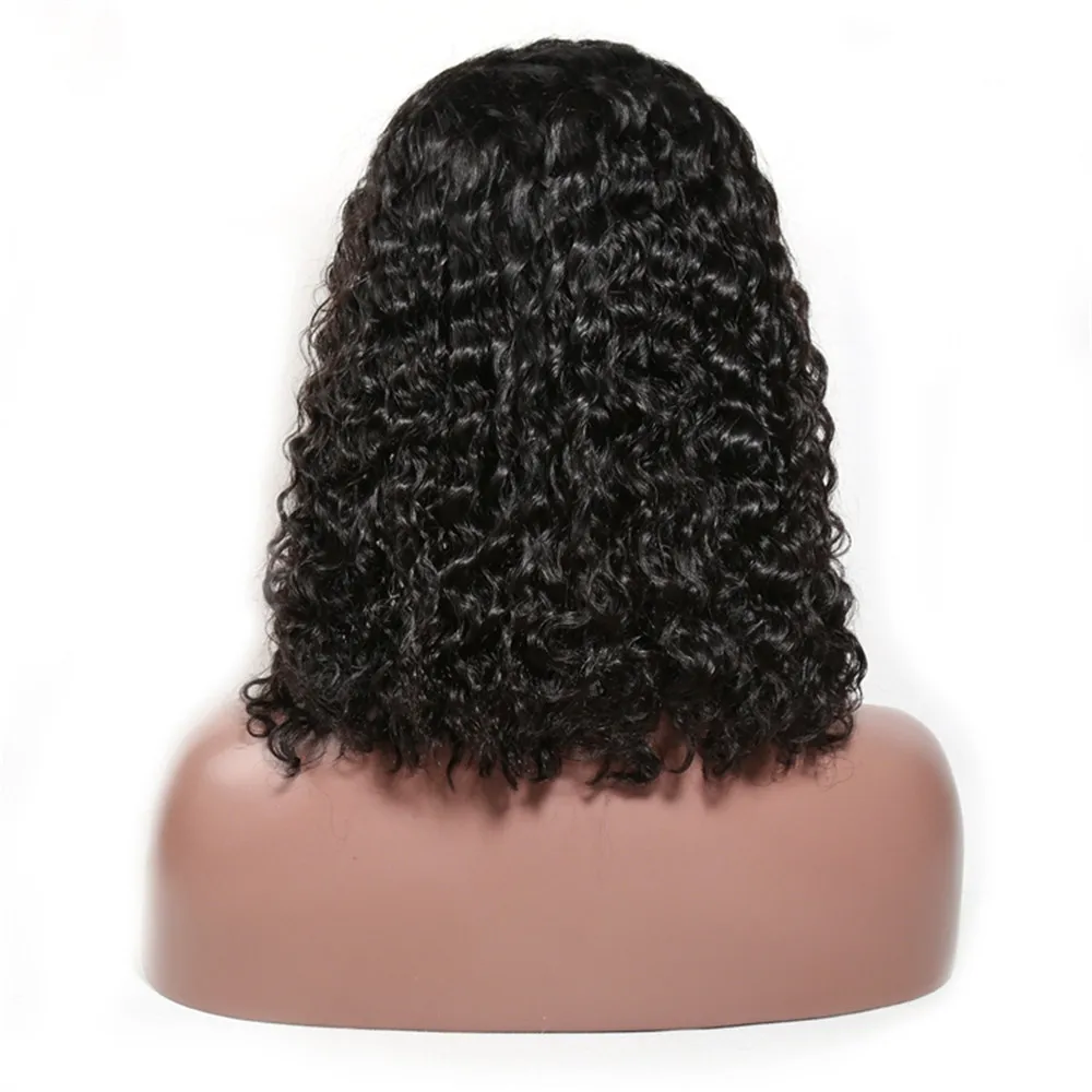 ALITOP 13x4 Jerry Curly Lace Front Human Hair Wigs With Baby Indian Remy Short Bob Pre-Plucked Hairline Wig | Шиньоны и парики
