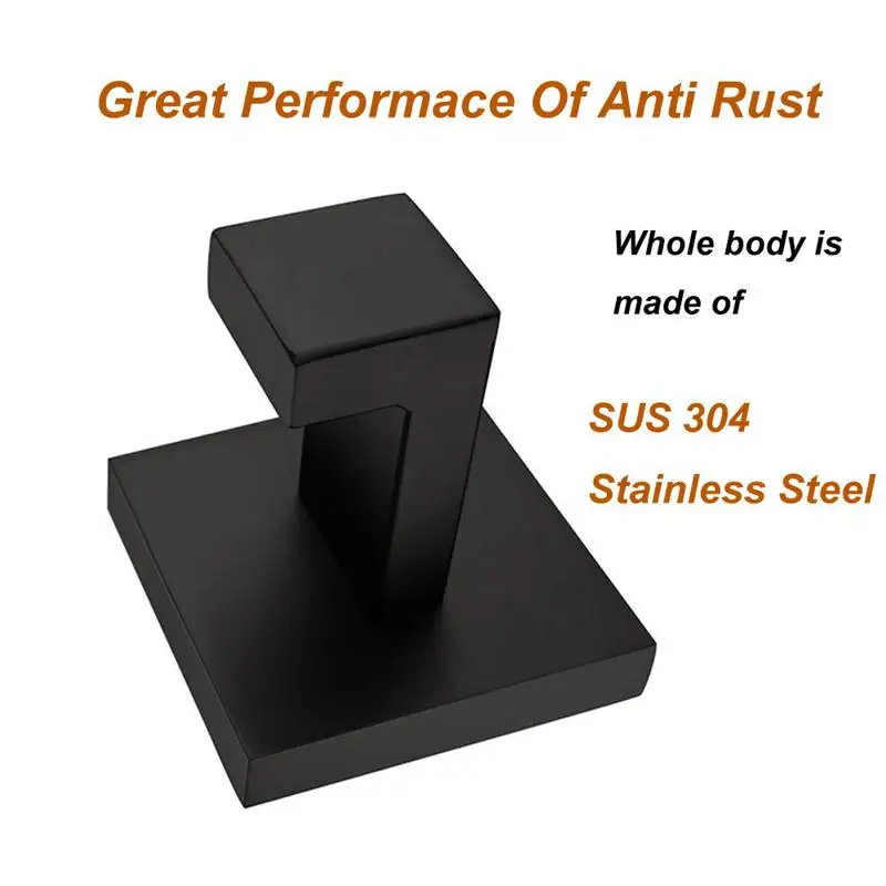 Черный крючок для полотенец из нержавеющей стали 304 ванной комнаты шкафа