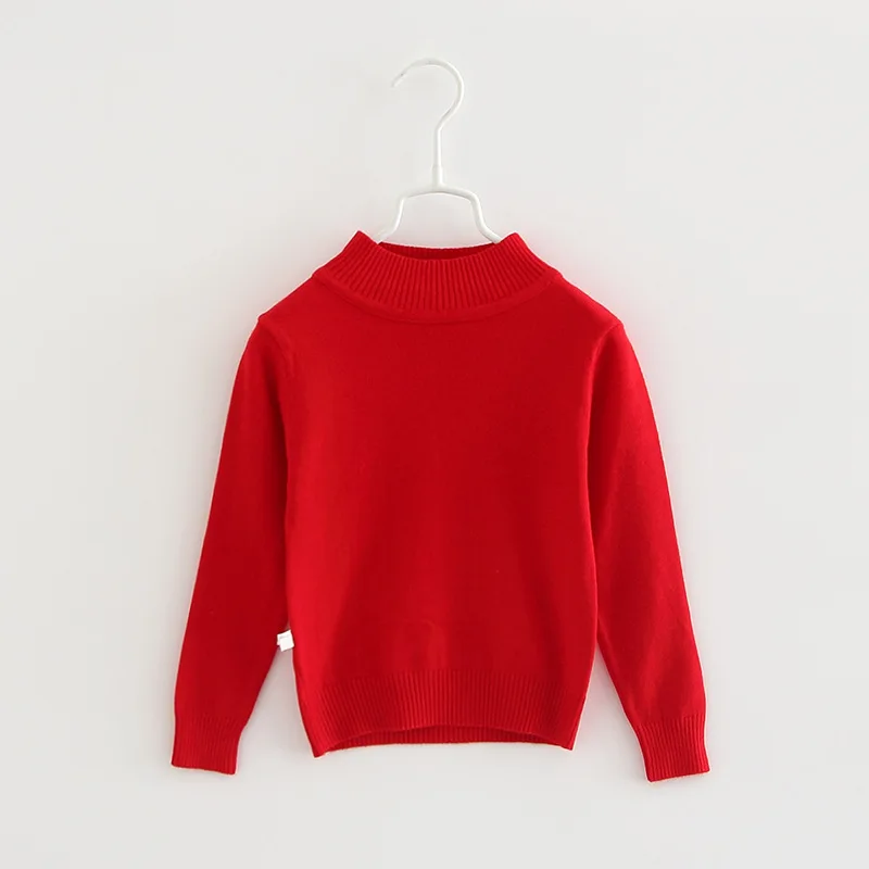 2021 Детский свитер Сезон весна-осень однотонные с высоким воротом для мальчиков и