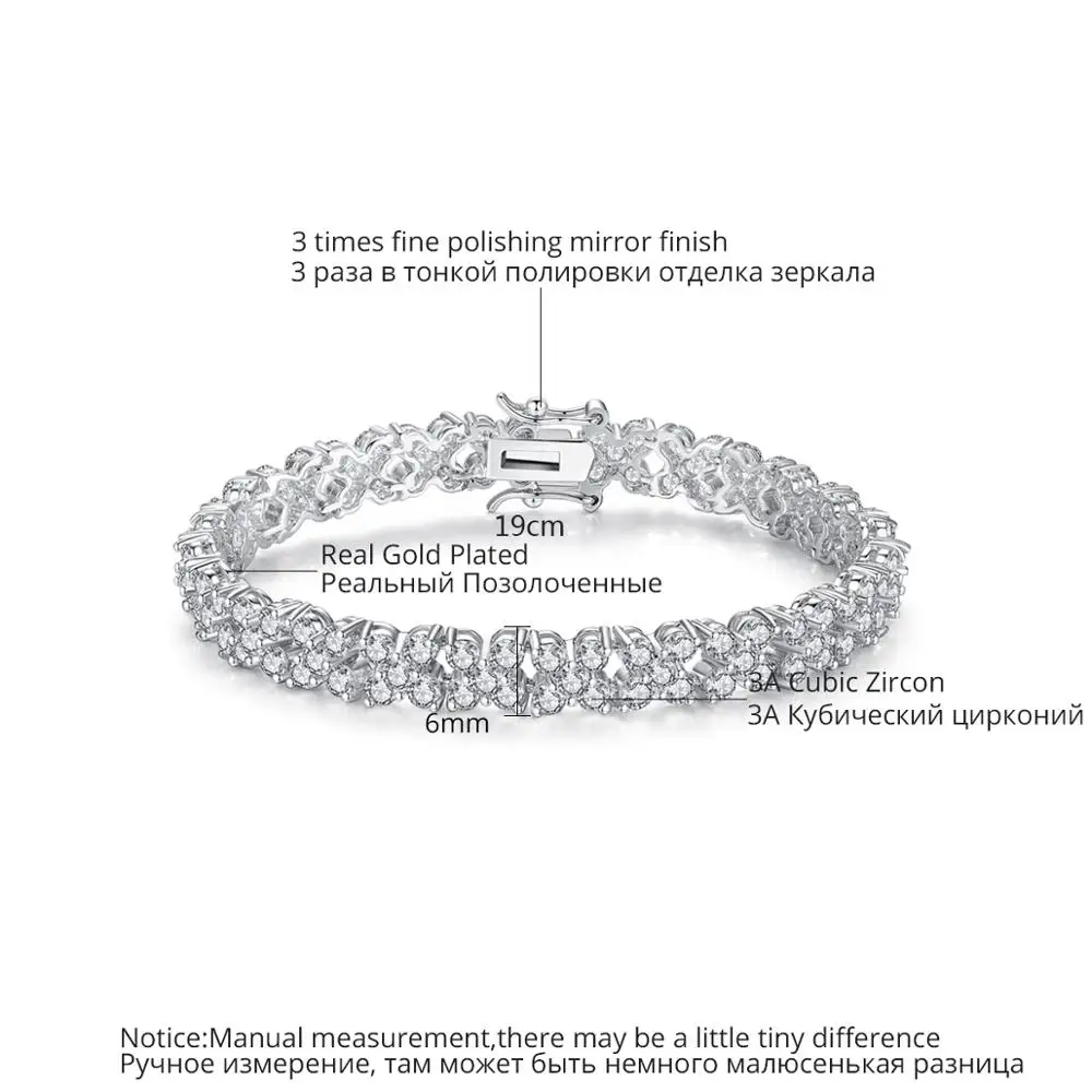 Luoteemi 2014 Модные женские браслет из белого золота 4 цвета Leaf Clover CZ камень прядь для