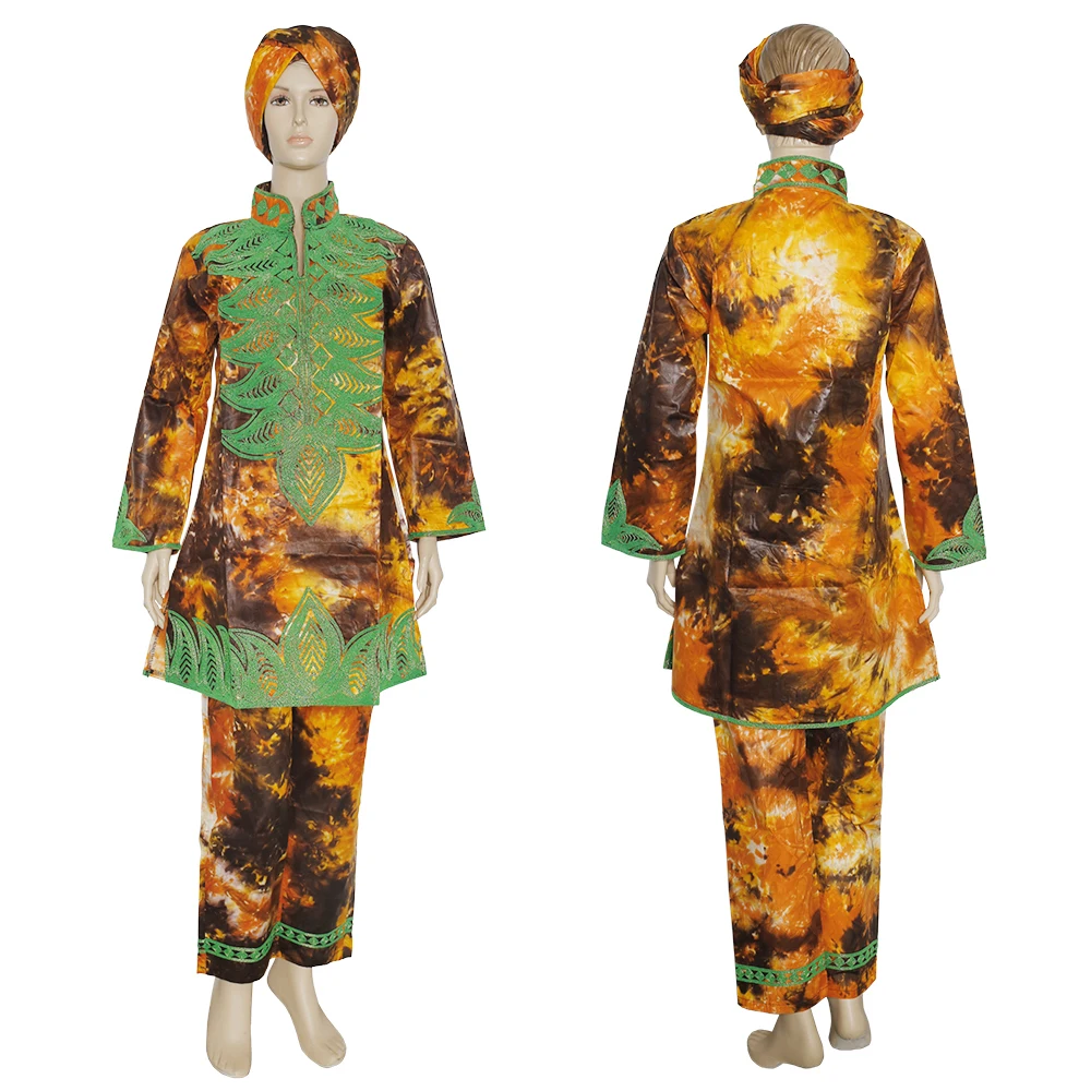 

MD 2022 South Africa Ladies Clothes Bazin Riche Dashiki Attire Embroidery Clothes Pants Suit Traditional Women Clothing