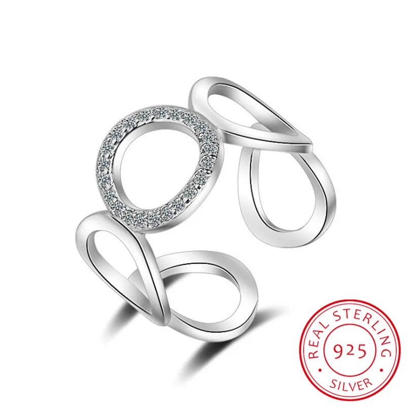 

925 Sterling Silver Weave Wide Chain Ring Mosaic CZ Zirconia Openwork High Quality Minimalist Rings for Women Elegant Jewelry