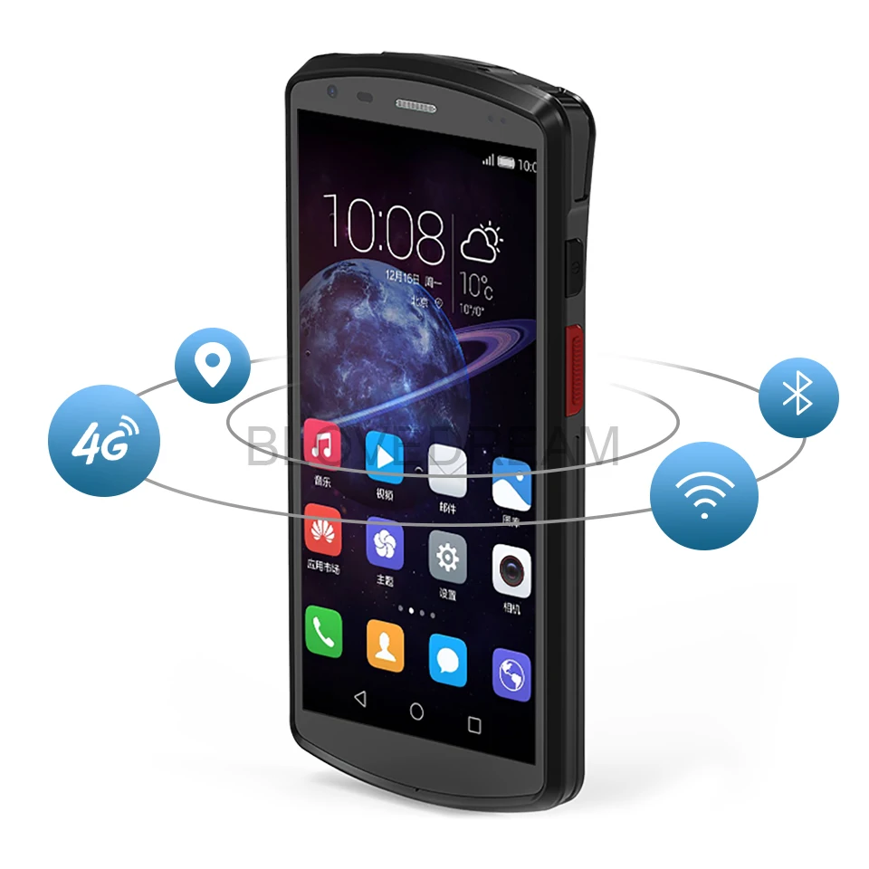 Android 9 ОС портативный КПК сканер отпечатков пальцев Прочный POS терминал 2D штрих