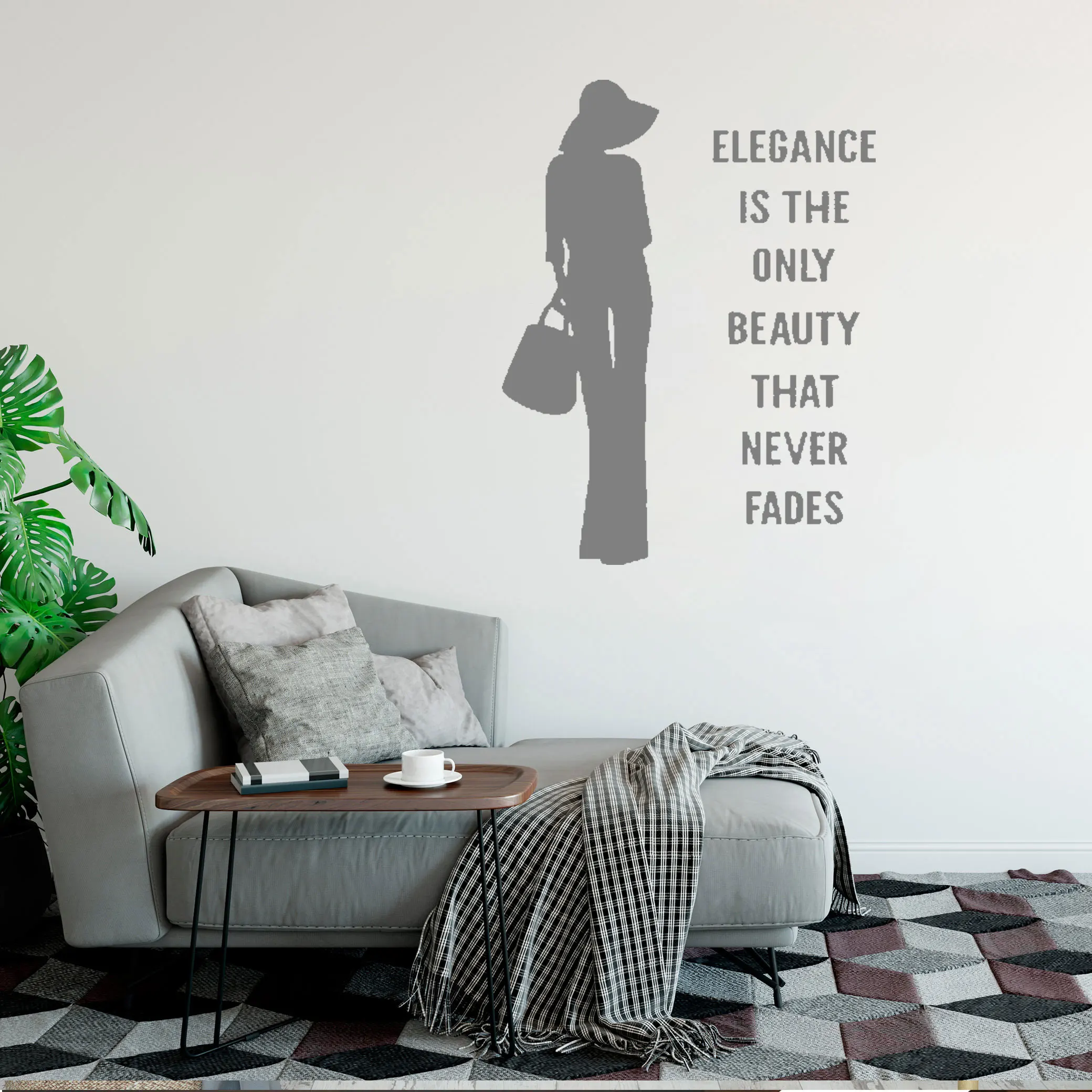 

Audrey Hepburn Elegance Is The Only Beauty That Never Fades Quote Wall Sticker Girl Room Baby Nursery Inspiration Decal DW5825