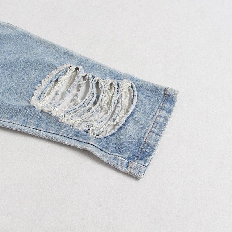 TWOTWINSTYLE Streetwear Ripped Hole Straight Denim Pants For Women High Waist Pants Female Fashion Clothes Summer New