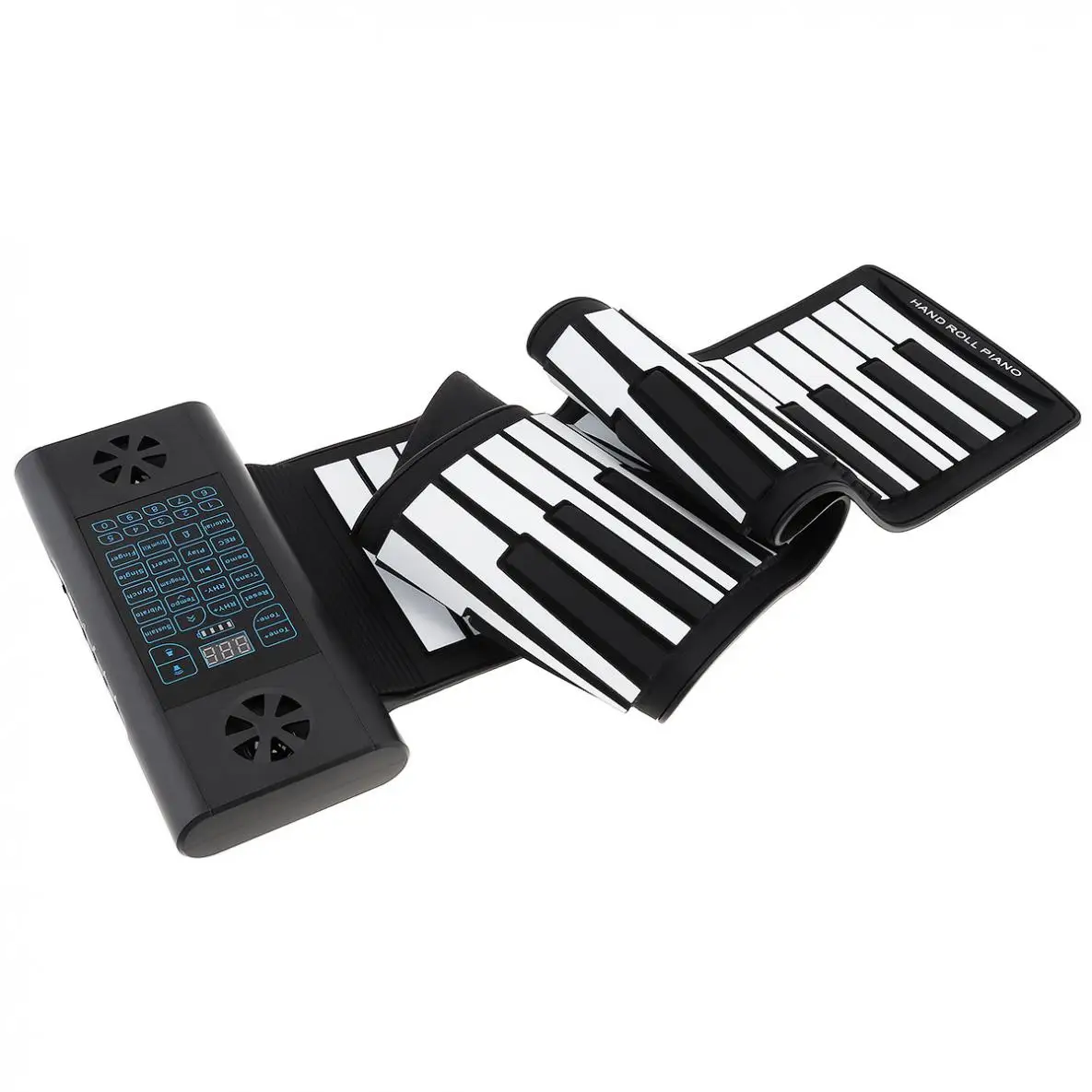 61 Keys MIDI Roll Up Electronic Piano Rechargeable Silicone Flexible Keyboard Organ Built-in 2 Speakers Support Audio