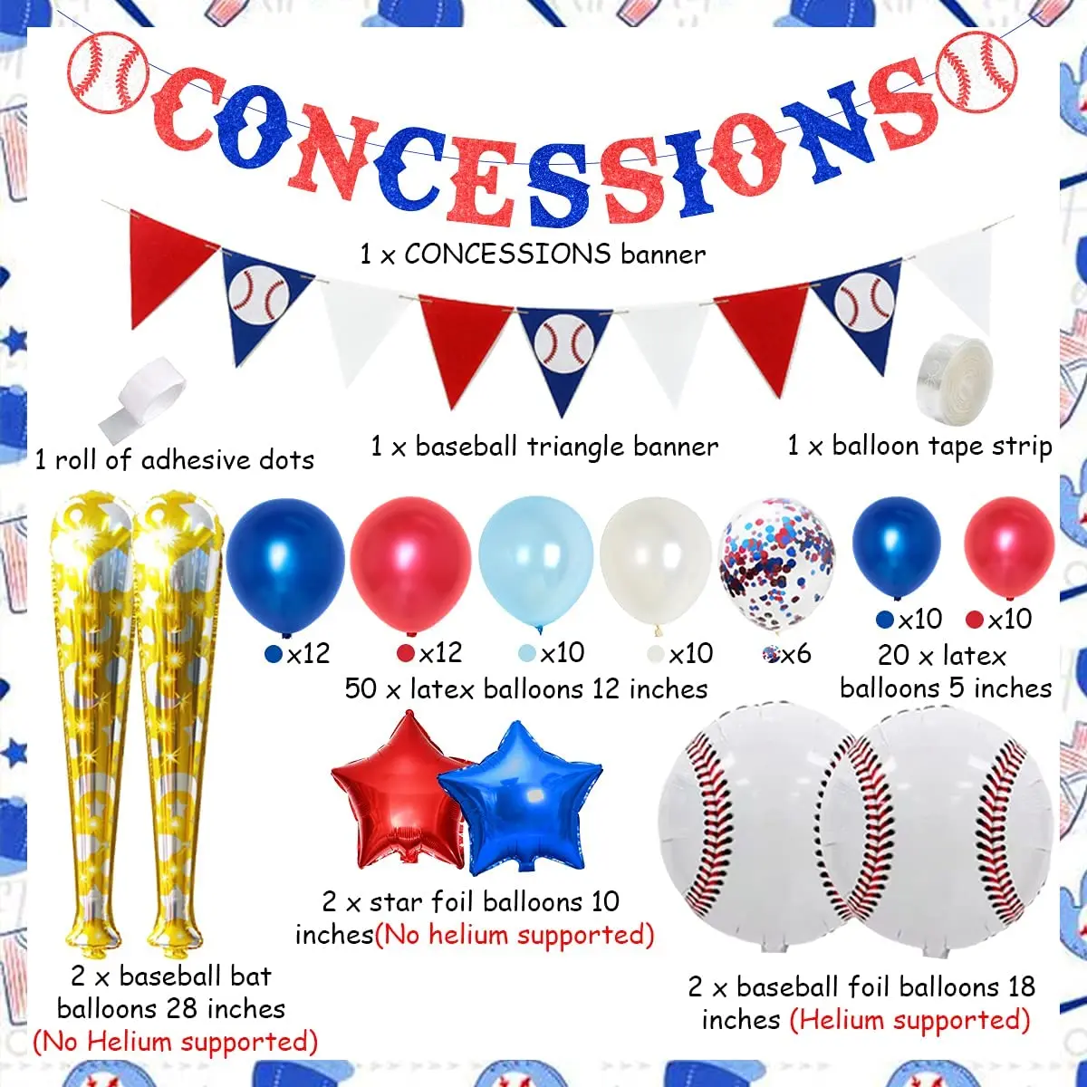 Decoraciones de fiesta de b&eacute;isbol para ni&ntilde;os y ni&ntilde;as, Kit de guirnalda de globos de b&eacute;isbol, cartel de rebajas, suministros de fiesta de cumplea&ntilde;os con tema deportivo-1