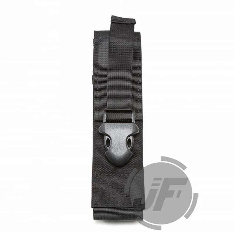 BK Чехол-держатель для фонарика MOLLE system Pouch MP5 MP7 одинарный подсумок 1000D нейлоновая тактическая сумка для фонарика - Цвет: BK