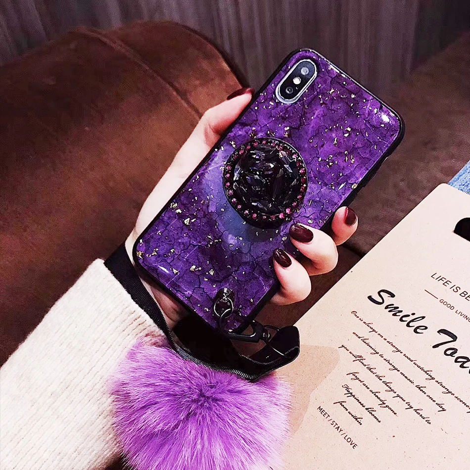 Чехол на мобильный телефон для samsung Galaxy A6 плюс A8 A7 A5 A70 A50 A60 A40 A30 A20 A10 A6S A8S A9s A9 звезда Lite рro держатель пушистый чехол